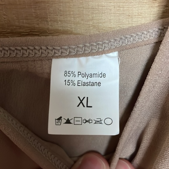 Hey Shape Size L and XL Tan Spaghetti Strap  Snatch Waist Super Stretch Bodysuit - Picture 4 of 12